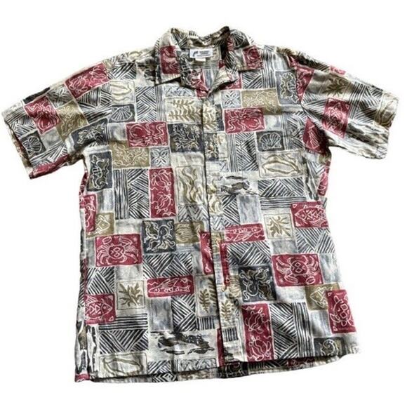 Vintage Mens Malihini Hawaiian Button Up Shirt Large Beach Octopus Coast Tropic - Picture 7 of 7